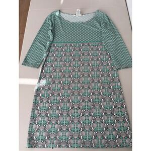 Max Studio Green Floral Tulip Print Knit Dress Casual Career Modest M